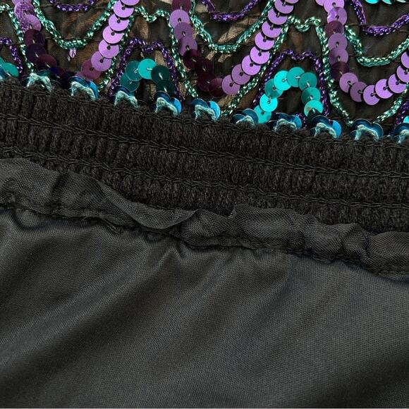 THREE FLAGGS Vintage Sequin Top Maximalist Glam Eras Concert Unique Funky Fun - Picture 7 of 10